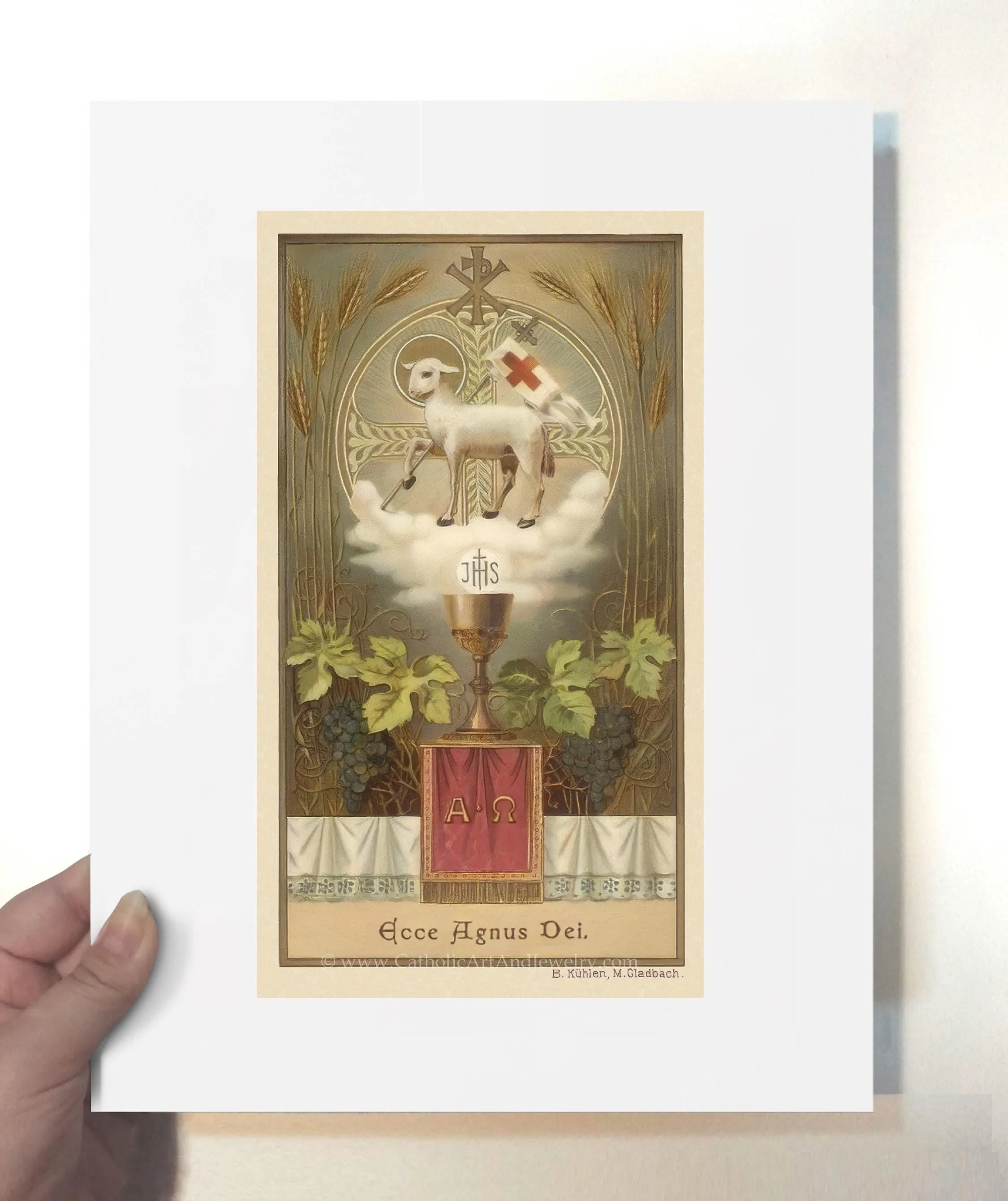 New! Behold the Lamb of God – Based on a Vintage Holy Card – Catholic Artwork – Archival Quality