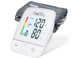 New in box! Belifu Blood Pressure Monitor Upper Arm, Digital Automatic Bp Machine & Pulse Rate Monitoring Meter with Cuff 22-44cm, 2x120 Memory, Large LCD - Device Bag & Batteries Included