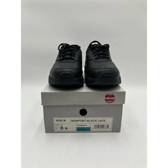NEW InStride Newport Lace Women's Walking Shoes Black US Size 6 (9000 M) NIB