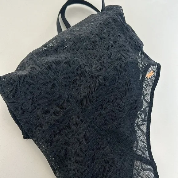NEW SAVAGE X FENTY SIGNATURE SCRIPT UNDERWIRE TEDDY BLACK CAVIAR size Large NWT