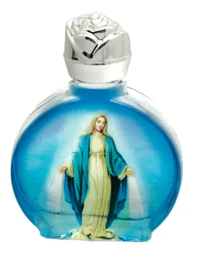 Our Lady of Grace Glass Holy Water Bottle