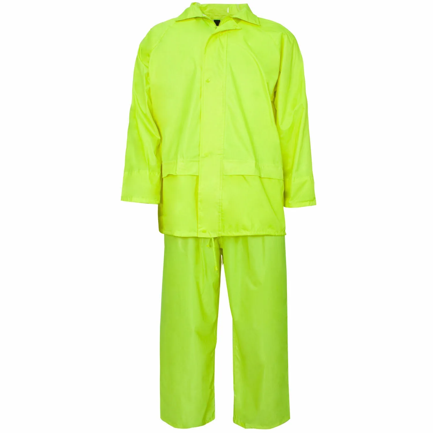 OVERALL MENS HOODED RAINSUIT WATERPROOF WORK WEAR CLOTHING PVC RAIN WEAR SIZE