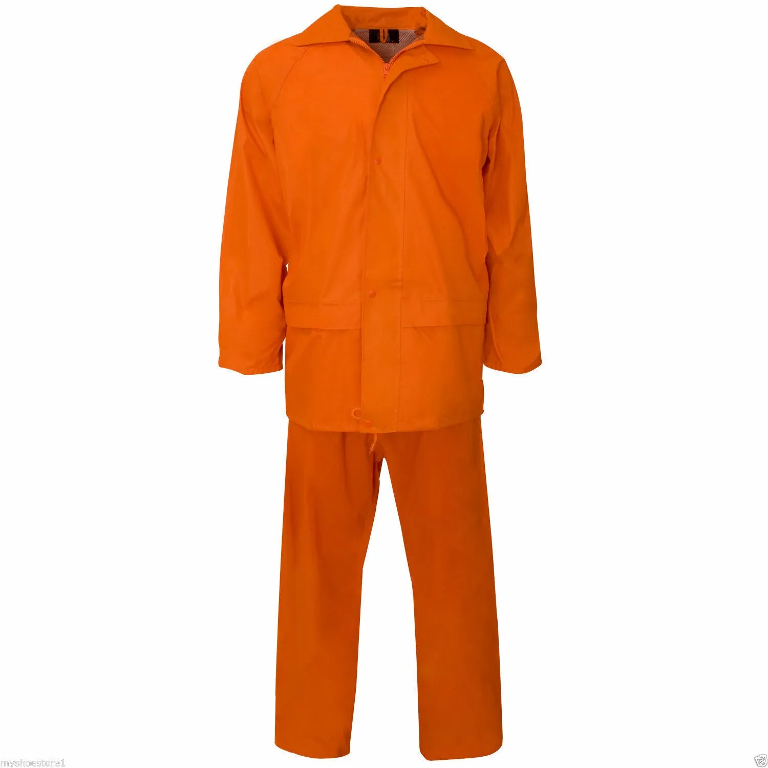 OVERALL MENS HOODED RAINSUIT WATERPROOF WORK WEAR CLOTHING PVC RAIN WEAR SIZE