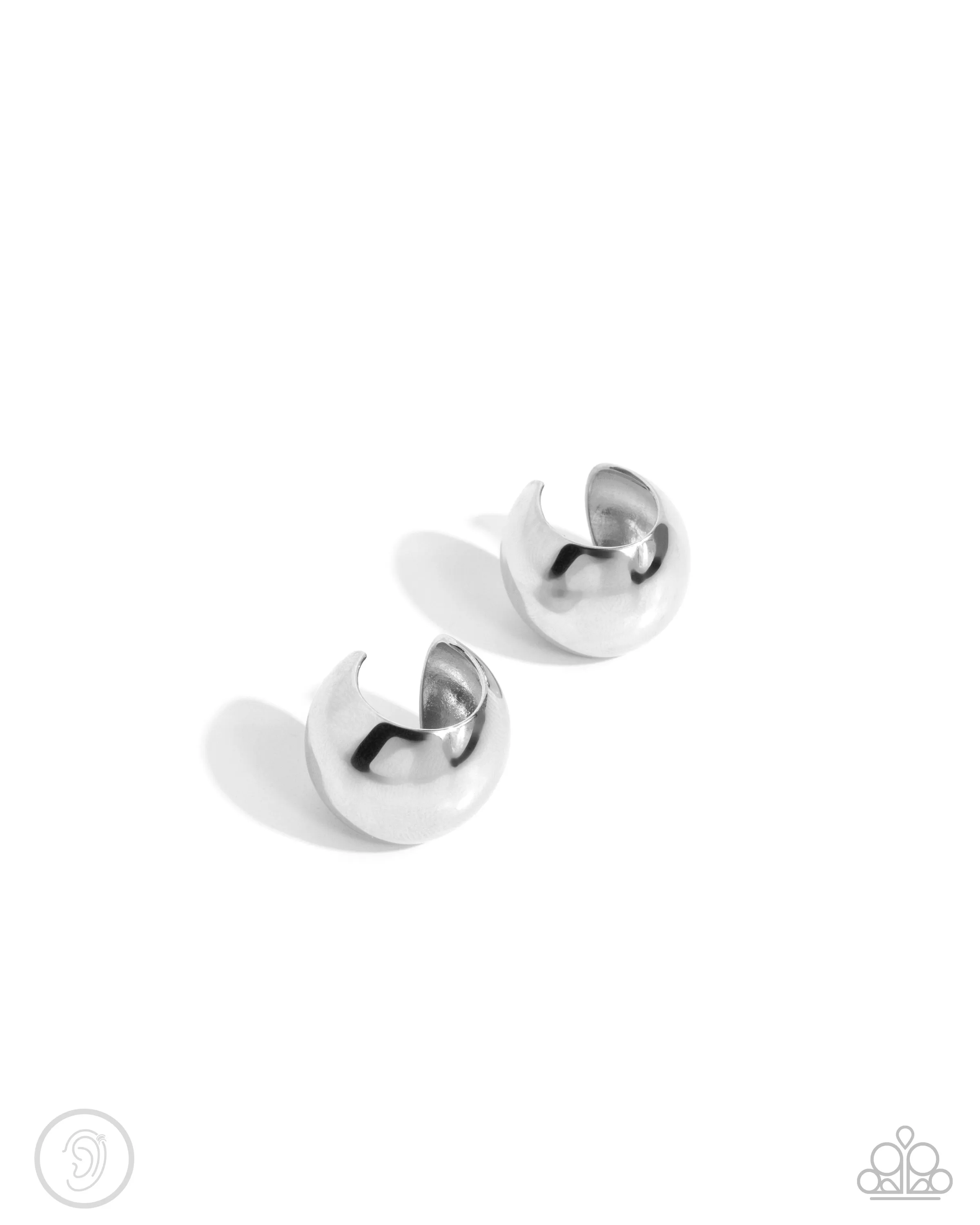 Paparazzi American CURL - Silver Earrings (Ear Cuffs)