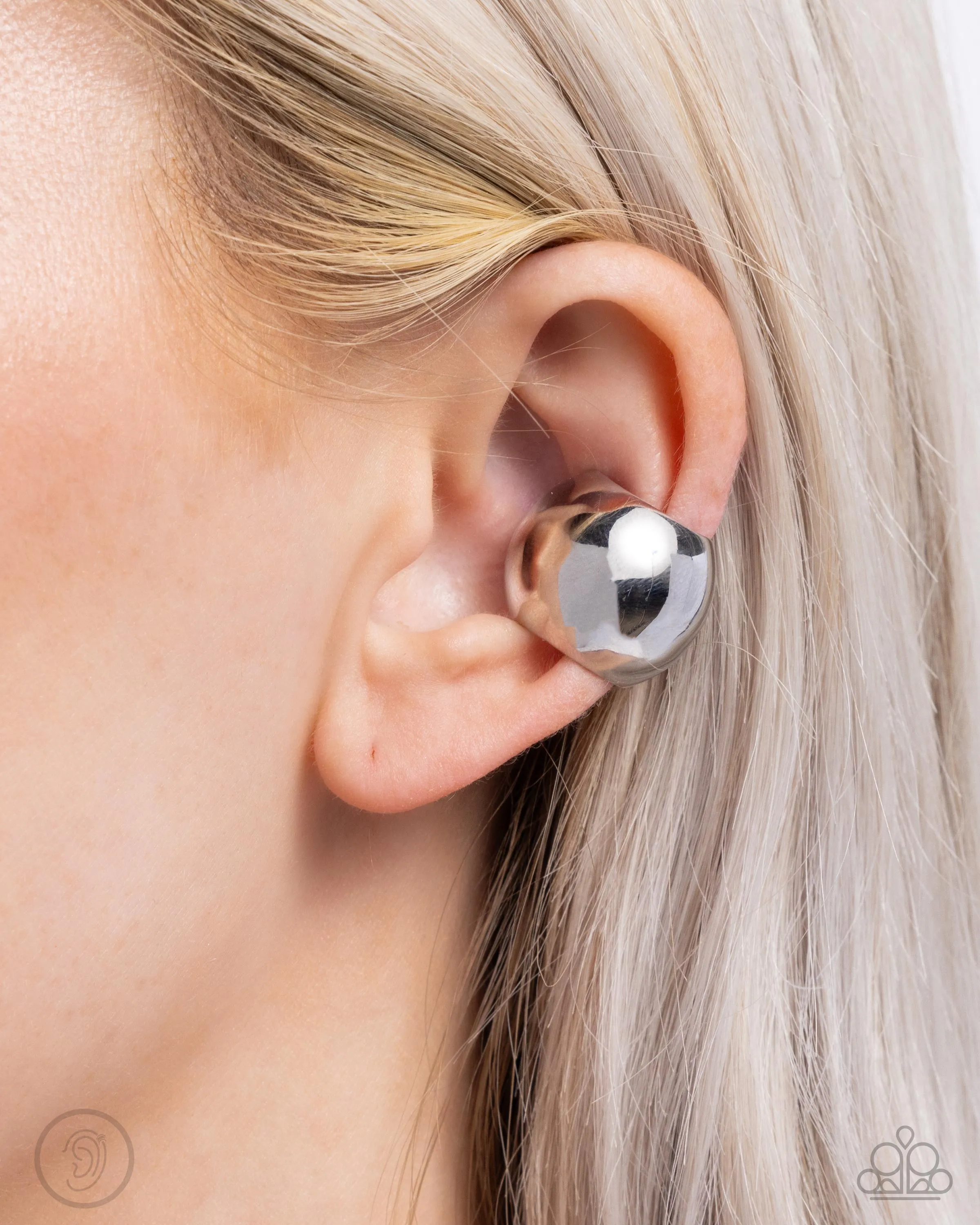 Paparazzi American CURL - Silver Earrings (Ear Cuffs)