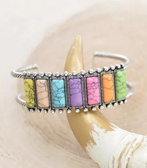 Pastel springs Turquoise cuff bracelet