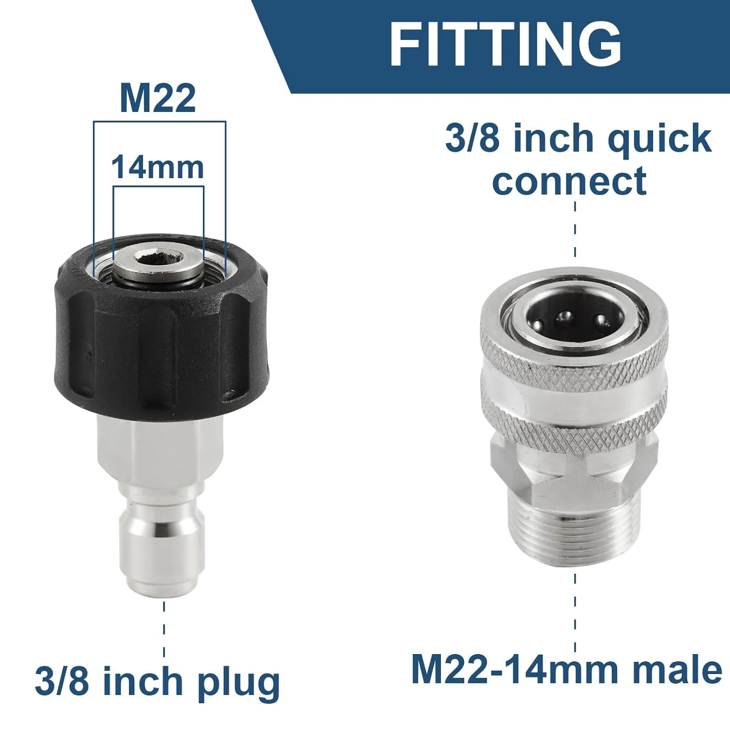 PCC M22/14  Garden Hose Adaptor 8pcs