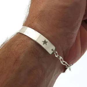 Personalized Mens Cuff - Adjustable bracelet