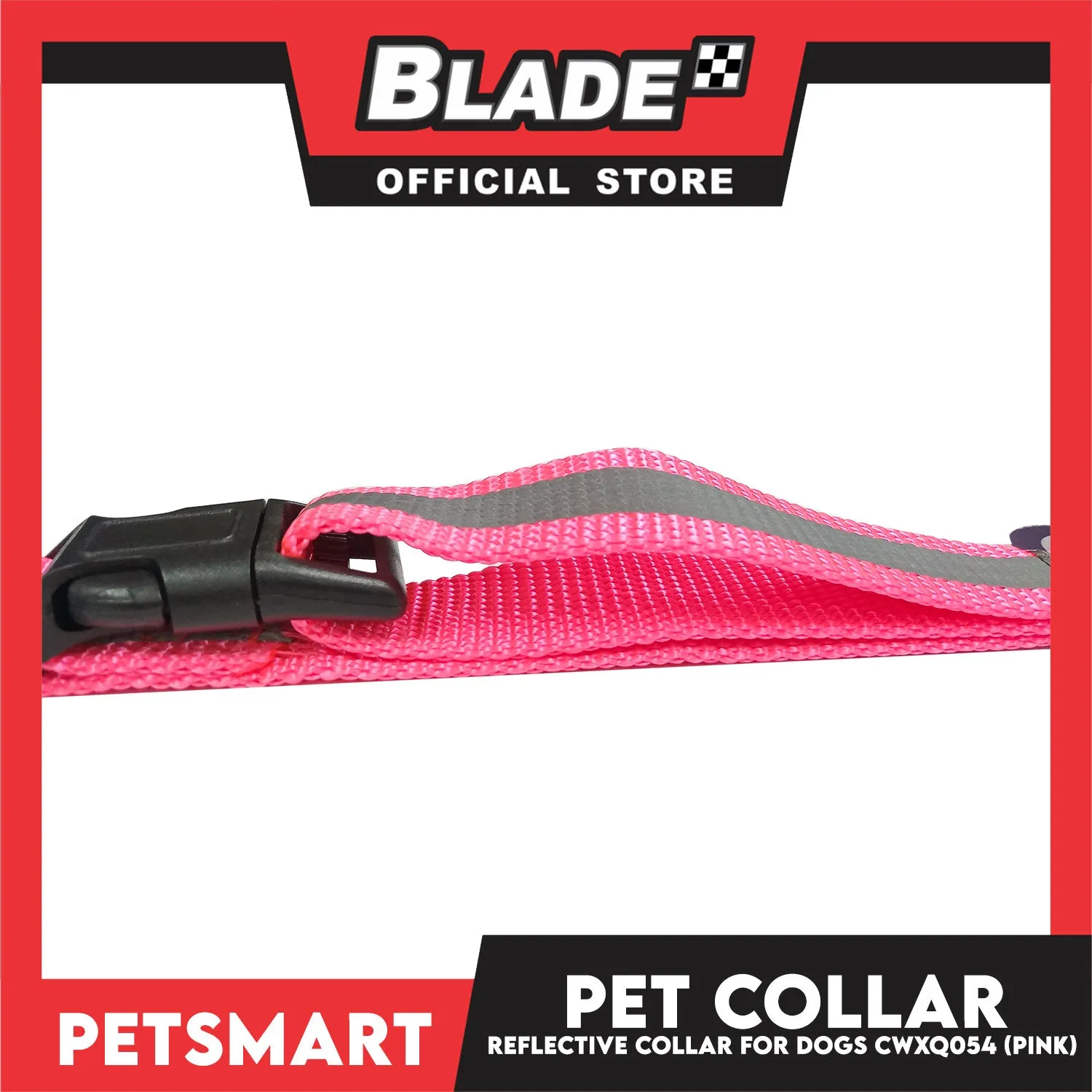 Pet Collar Reflective For Dogs (Pink) with Bell CWXQ054