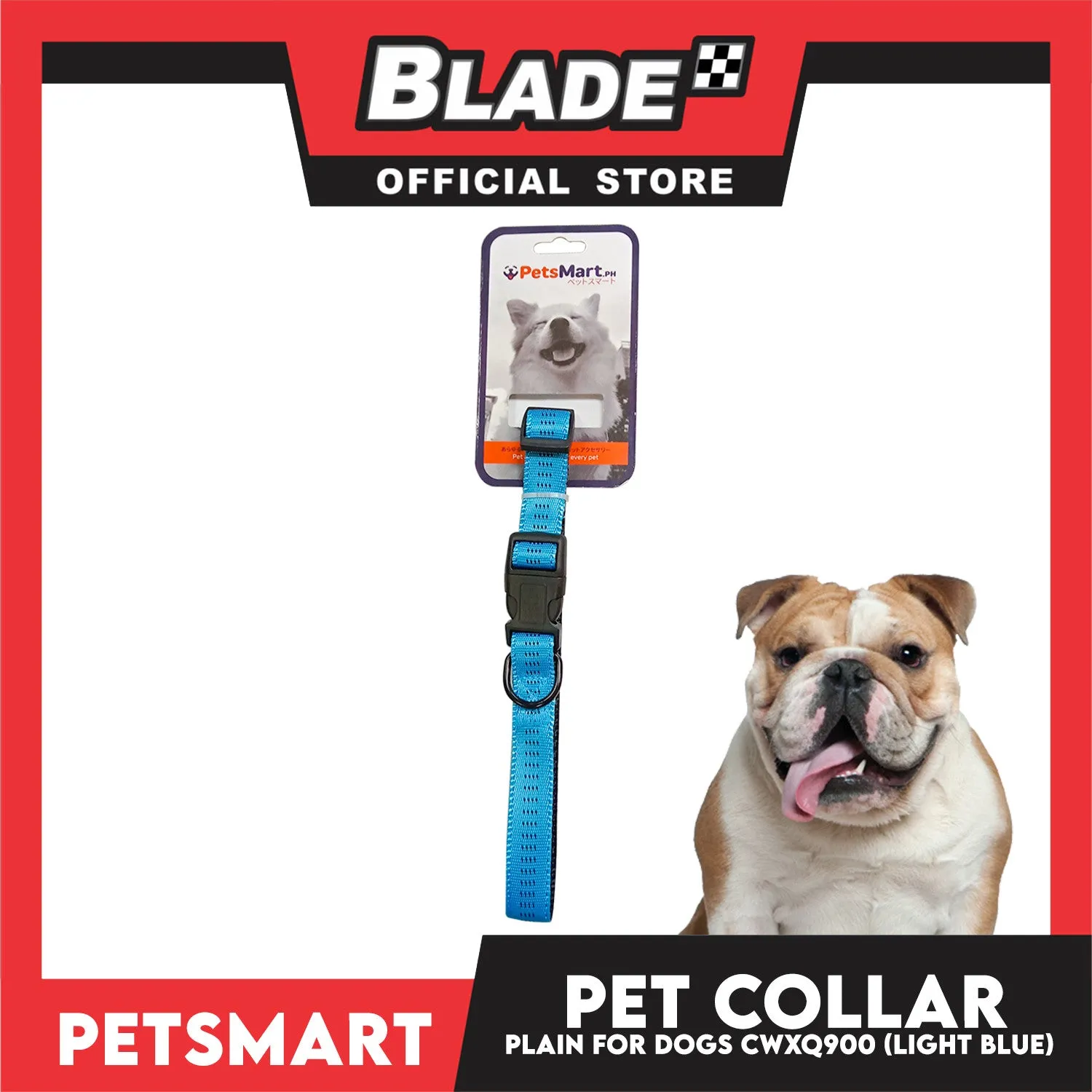 Pet Dog Collar Adjustable Buckle (Light Blue) CWXQ900