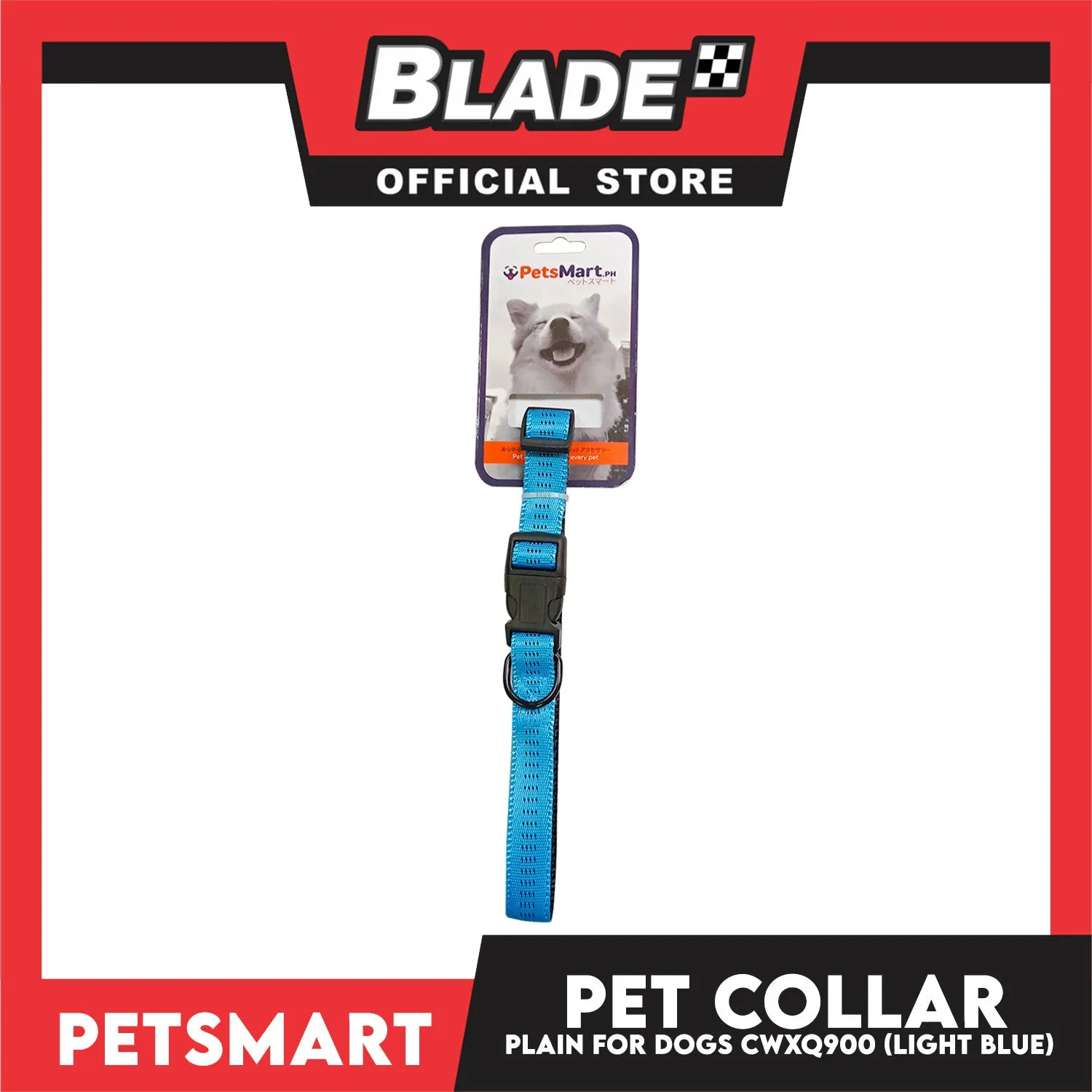 Pet Dog Collar Adjustable Buckle (Light Blue) CWXQ900
