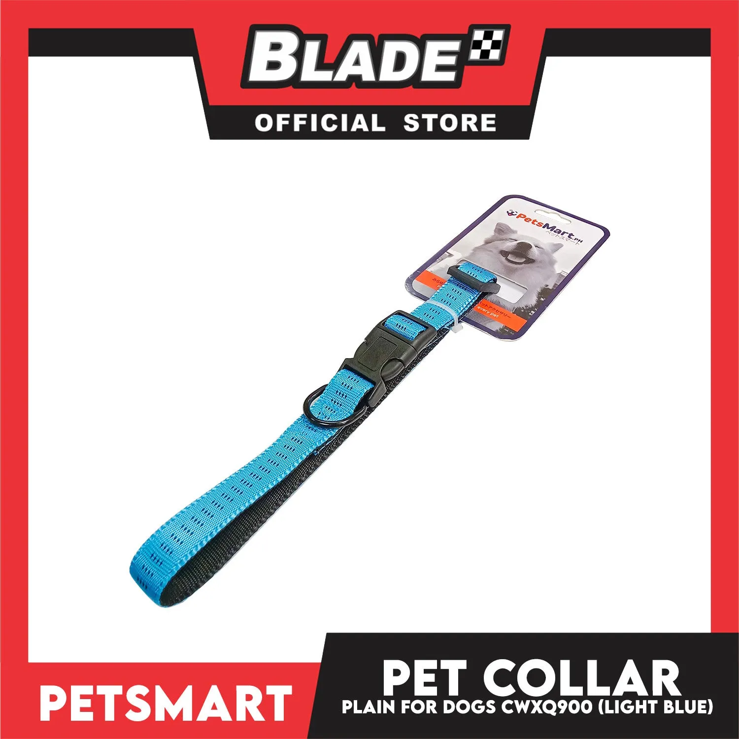Pet Dog Collar Adjustable Buckle (Light Blue) CWXQ900