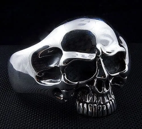 Phantom Skull 925 Sterling Silver Biker Cuff Bracelet