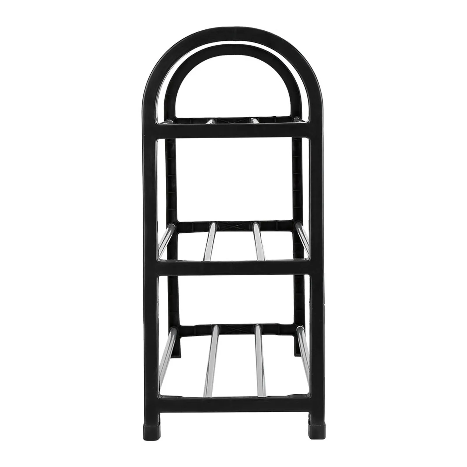 Plastic   Aluminum Metal Standing Shoe Rack DIY Shoes Storage Shelf Home Organizer 3 Tiers
