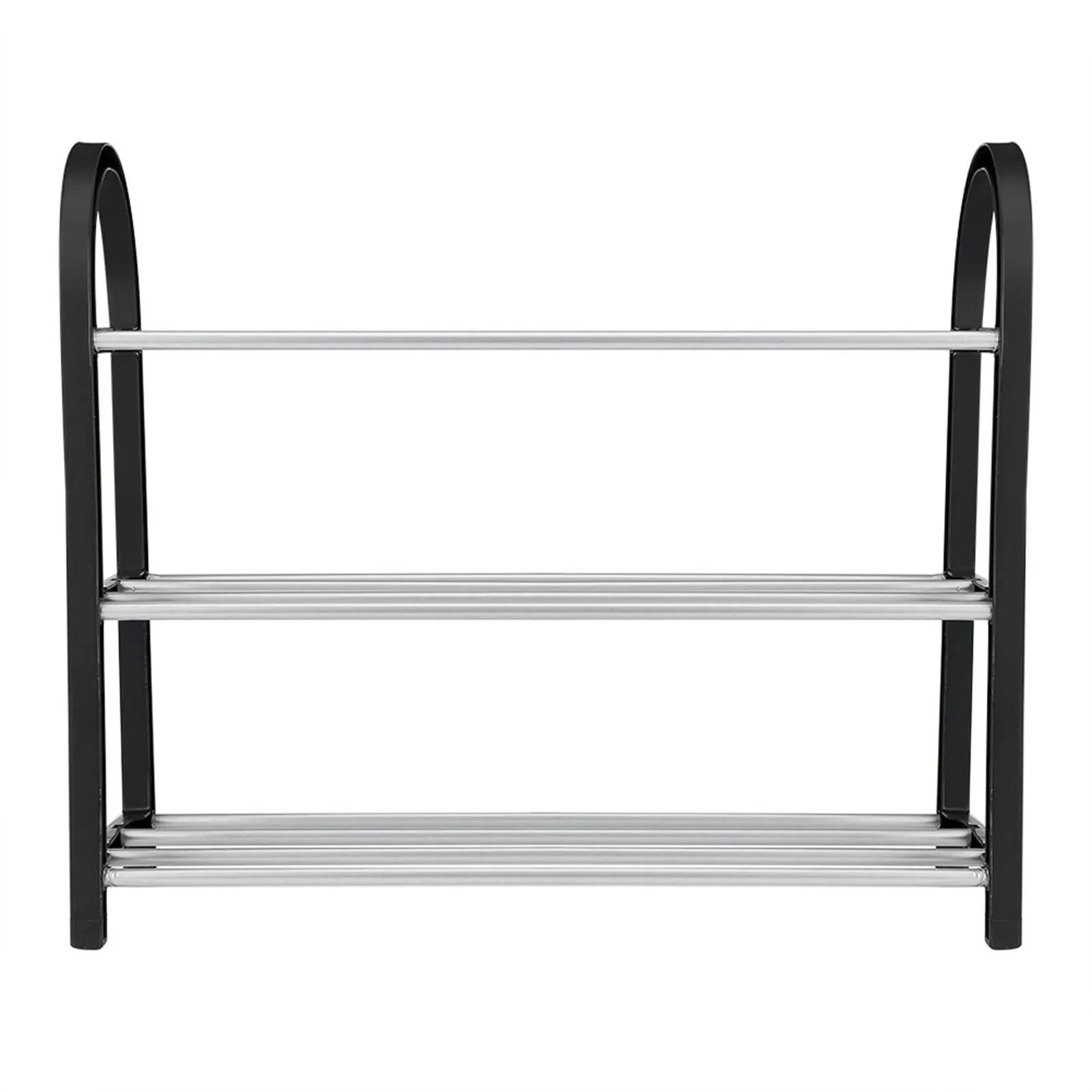 Plastic   Aluminum Metal Standing Shoe Rack DIY Shoes Storage Shelf Home Organizer 3 Tiers