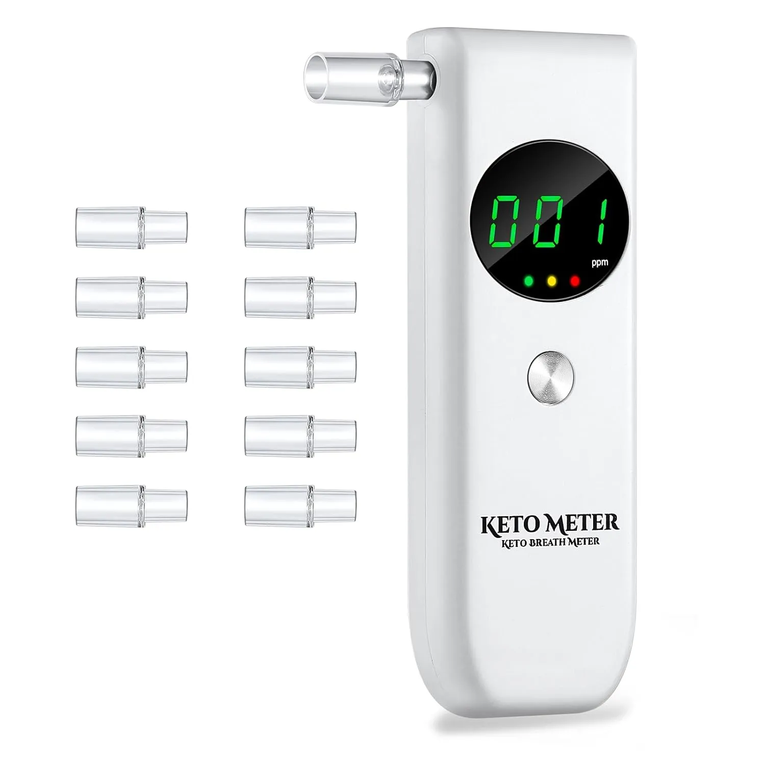 PPortable Ketone Breath Tester for Ketosis Testing with 10 Replaceable Mouthpieces