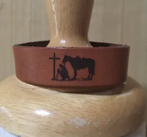 Praying Cowboy Leather Cuff