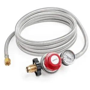 Propane High Pressure Adjustable Pressure Reducing Valve With Pressure Gauge Gas Pipe