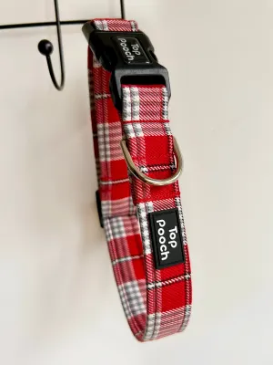 Red Check Dog Collar