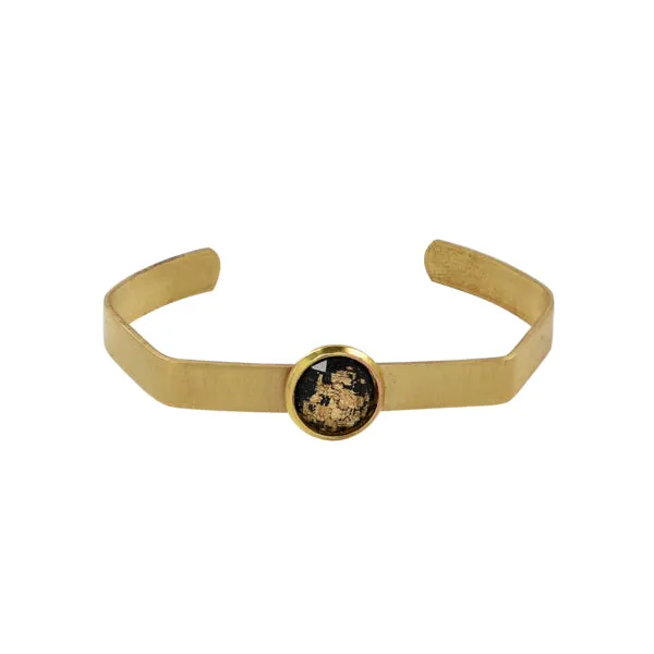 Resin Gold Fleck Brass Cuff