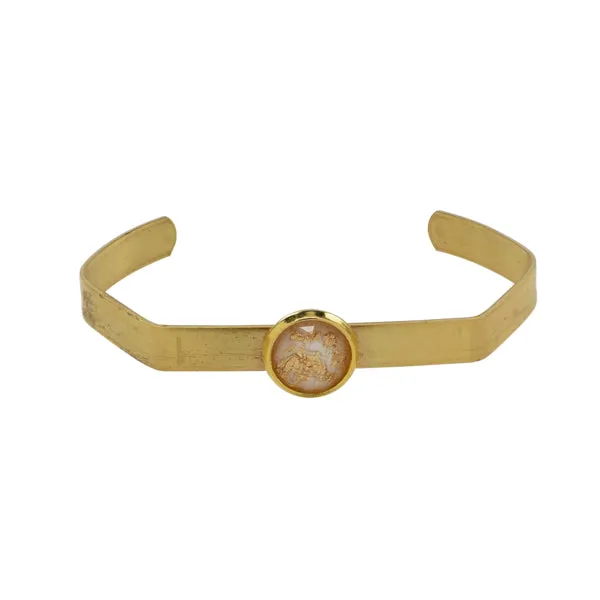 Resin Gold Fleck Brass Cuff