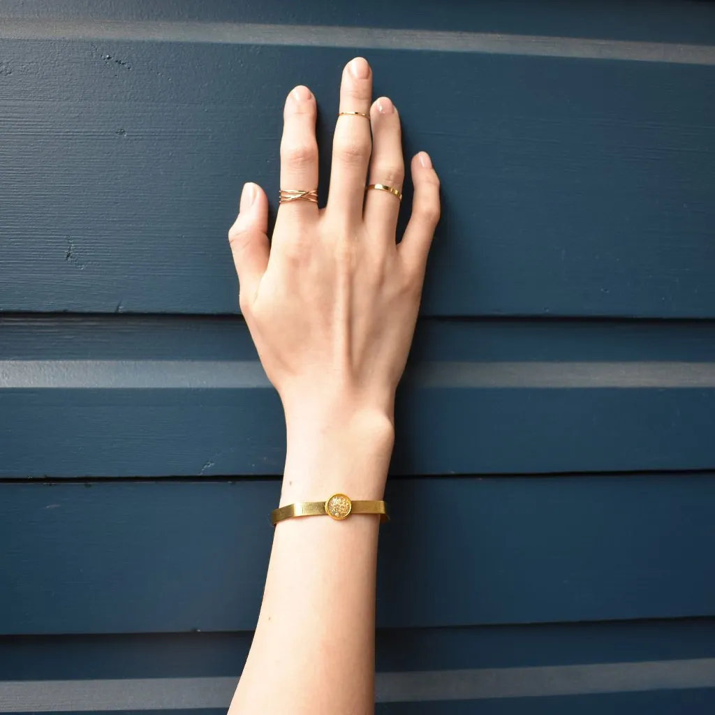 Resin Gold Fleck Brass Cuff