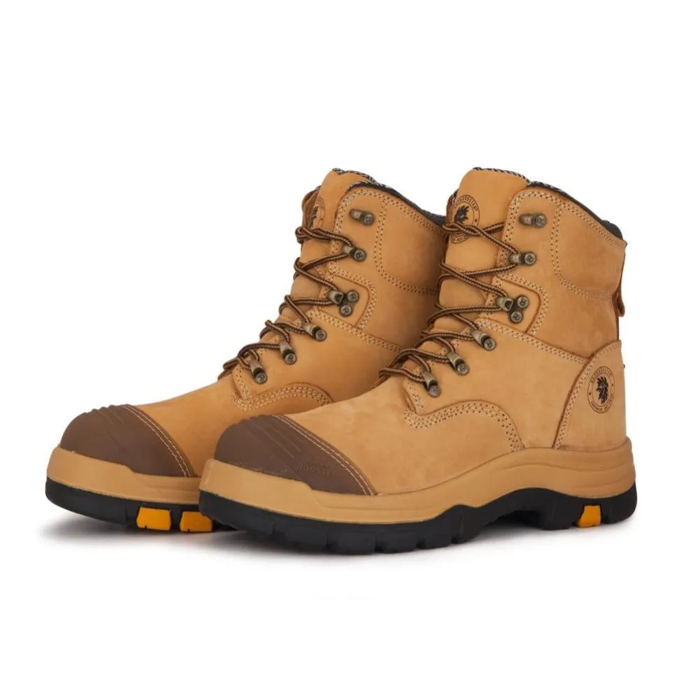 ROCKROOSTER Men's Work Boots - Steel Toe, 8 Inch Safety Leather, Slip Resistant, Static Dissipative, Breathable &amp; Anti-Fatigue Industrial Boot AK232
