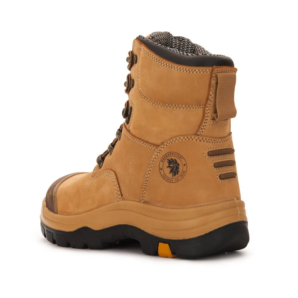 ROCKROOSTER Men's Work Boots - Steel Toe, 8 Inch Safety Leather, Slip Resistant, Static Dissipative, Breathable &amp; Anti-Fatigue Industrial Boot AK232