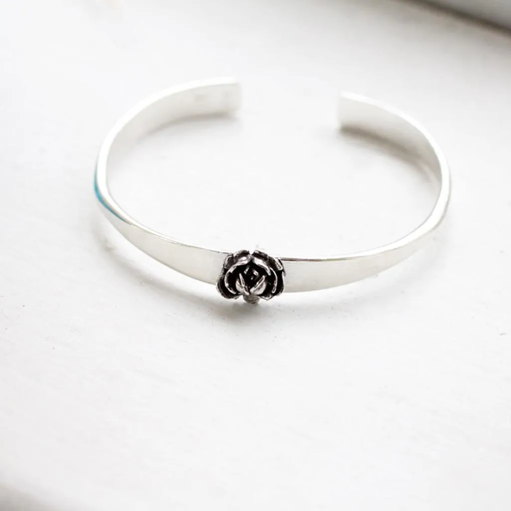 Rose Cuff Bracelet Made by Ivry Belle Jewelry / Rose Cuff Bracelet