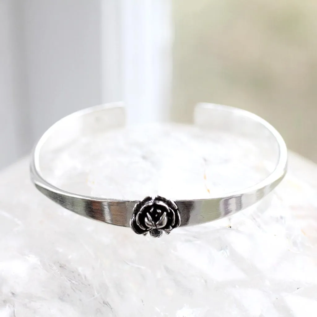 Rose Cuff Bracelet Made by Ivry Belle Jewelry / Rose Cuff Bracelet