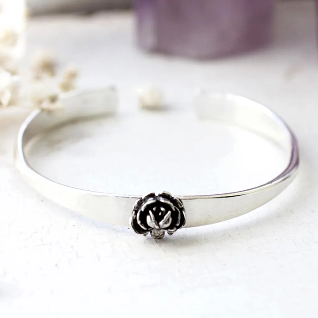 Rose Cuff Bracelet Made by Ivry Belle Jewelry / Rose Cuff Bracelet