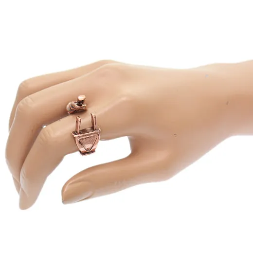 Rose Gold Socket Plug Cuff Wired Ring