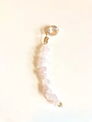 Rose Quartz Loc Jewelry, Pink, white crystal