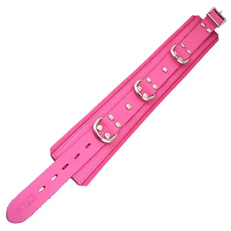 Rouge Garments Adjustable Pink Padded Collar with D-rings