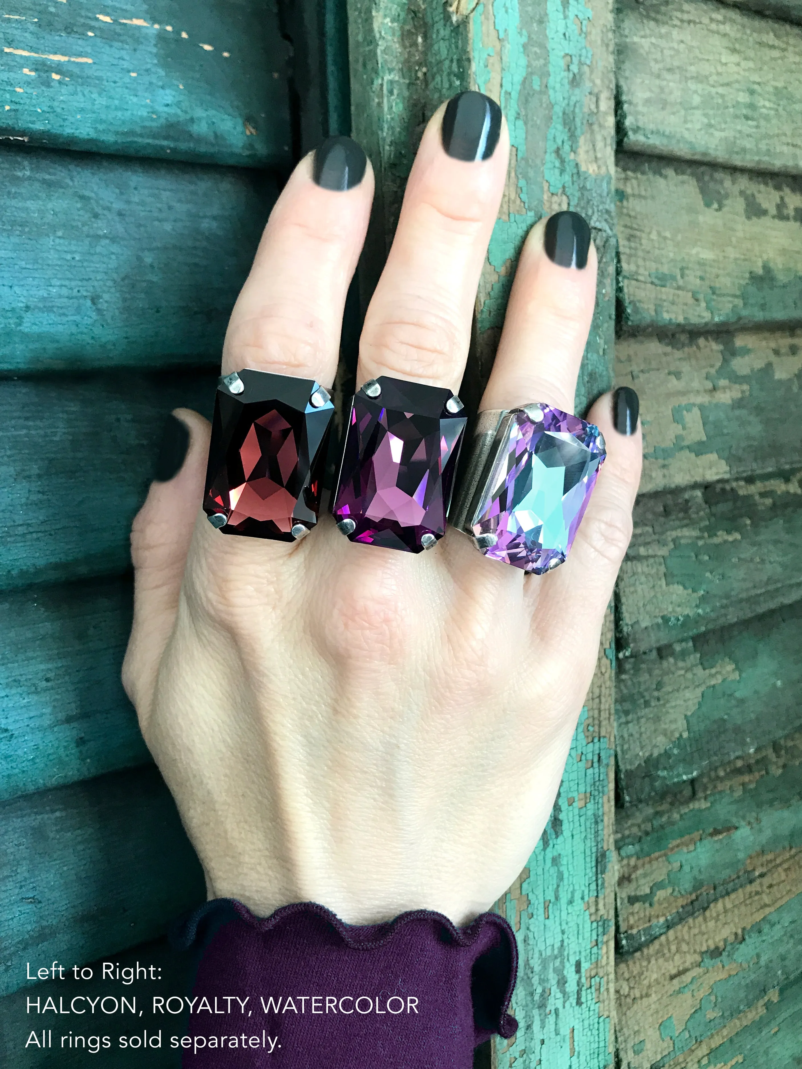 ROYALTY - Amethyst Purple Crystal Cocktail Ring