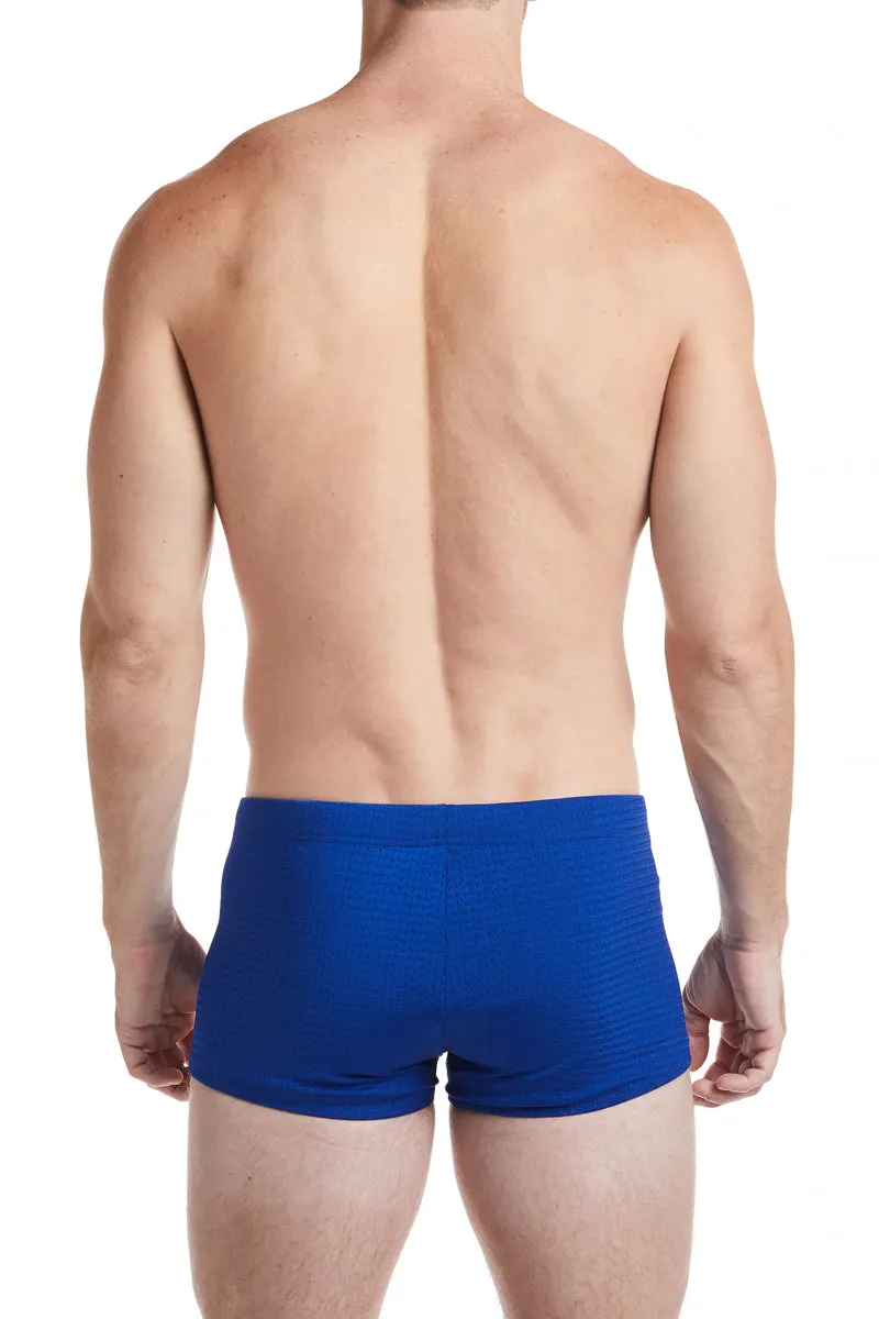 Sapphire Blue - LANDON Athletic Mesh Square Cut Swim Brief