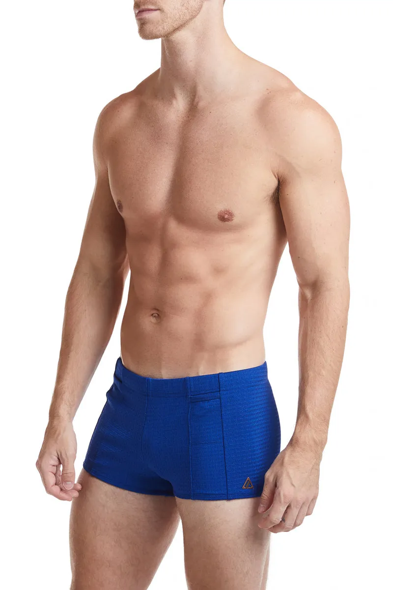 Sapphire Blue - LANDON Athletic Mesh Square Cut Swim Brief