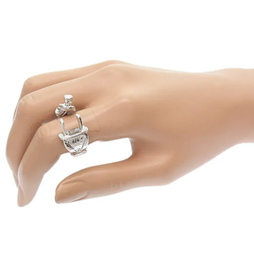 Silver Socket Plug Cuff Wired Ring