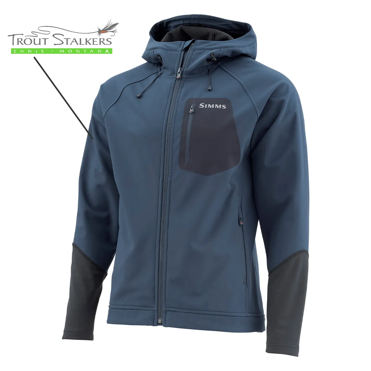 Simms MTS Logo Katafront Hoody Admiral Blue X-Large