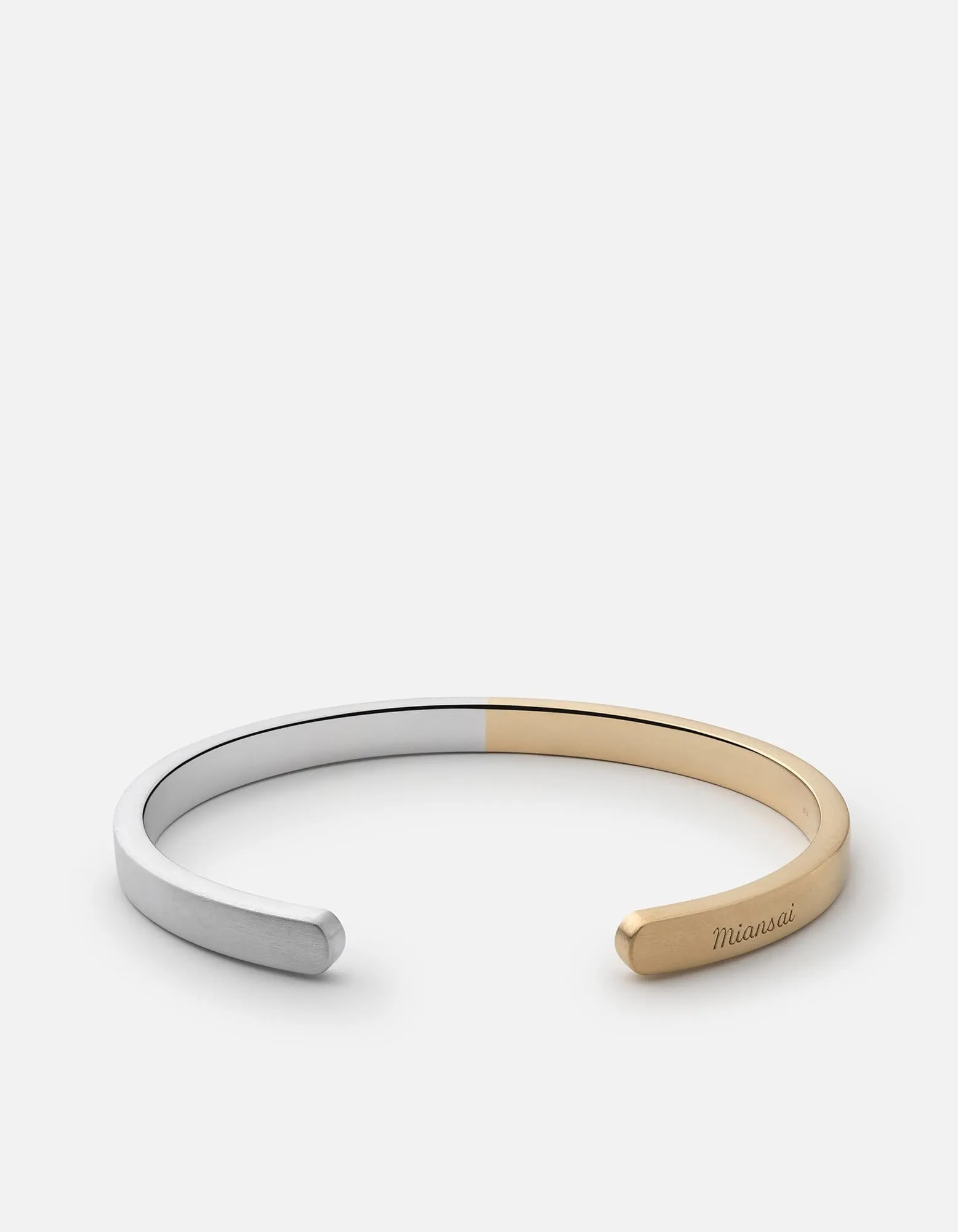 Singular Two-Tone Cuff, Matte Silver/Matte Gold