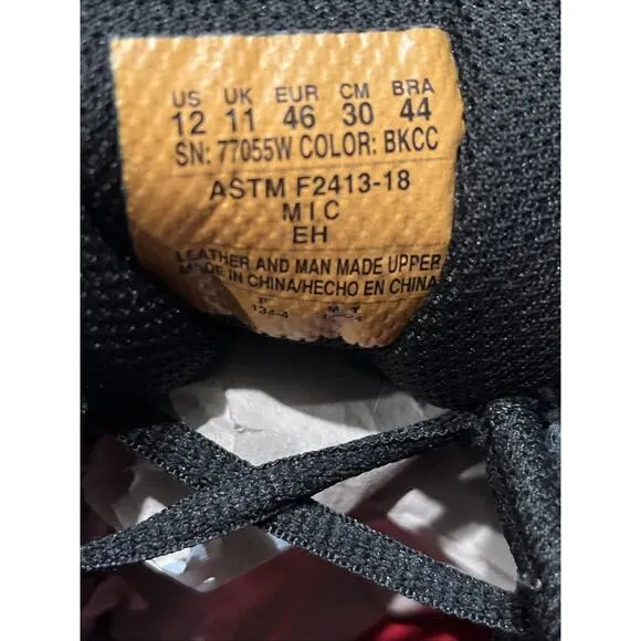 Skechers Cankton Steel Toe Construction Shoe Black Men 12 Wide 4E 77055W Sneaker