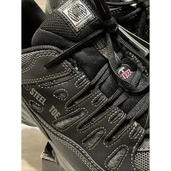 Skechers Cankton Steel Toe Construction Shoe Black Men 12 Wide 4E 77055W Sneaker