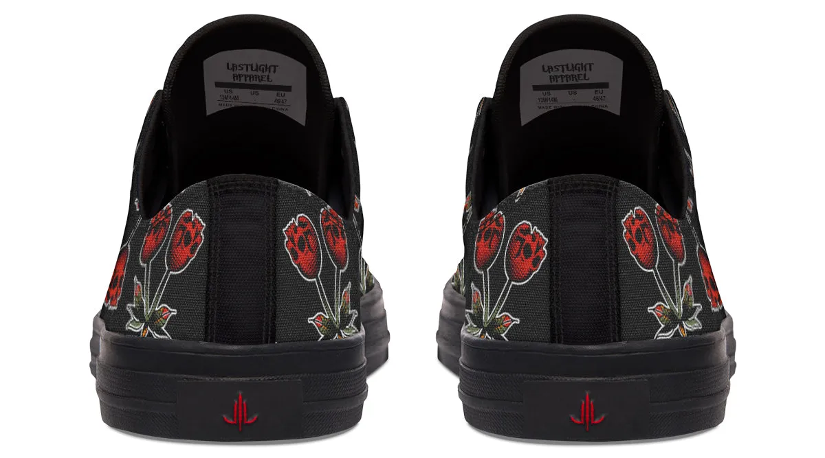 Skull Cherry Pattern Low Tops