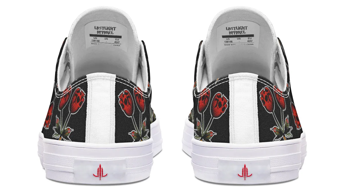 Skull Cherry Pattern Low Tops