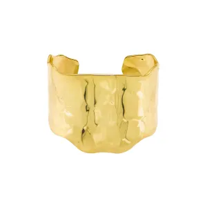 Solid Textured Wide Cuff Bangle Bracelet