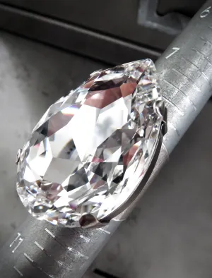 STAR STRUCK - Extra Large Teardrop Clear Crystal Cocktail Ring