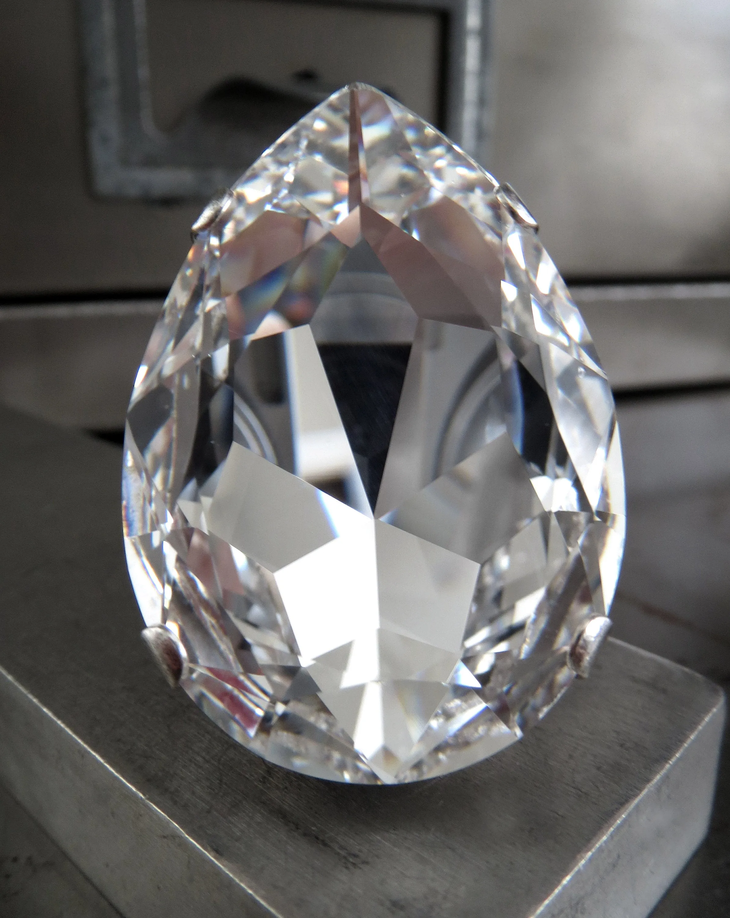 STAR STRUCK - Extra Large Teardrop Clear Crystal Cocktail Ring