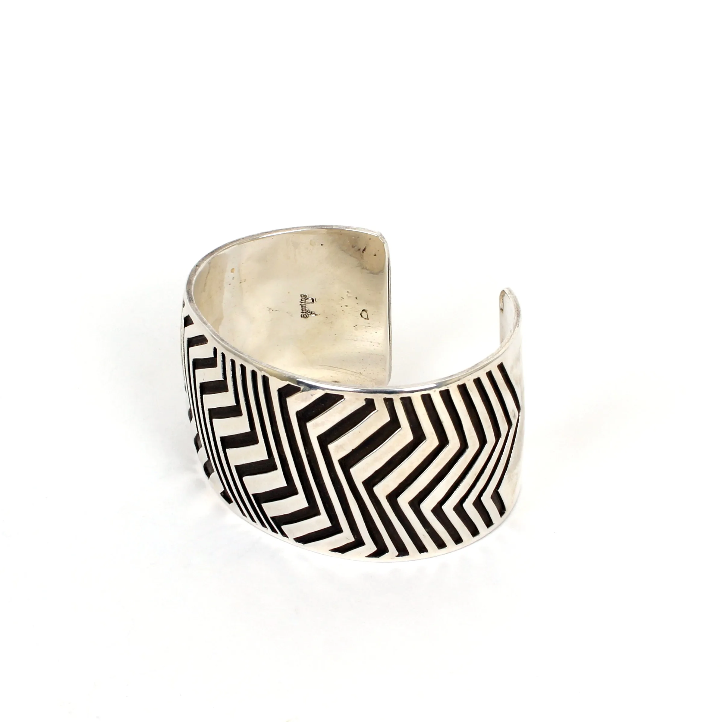 Sterling Silver Heavily Stamped Cuff Bracelet