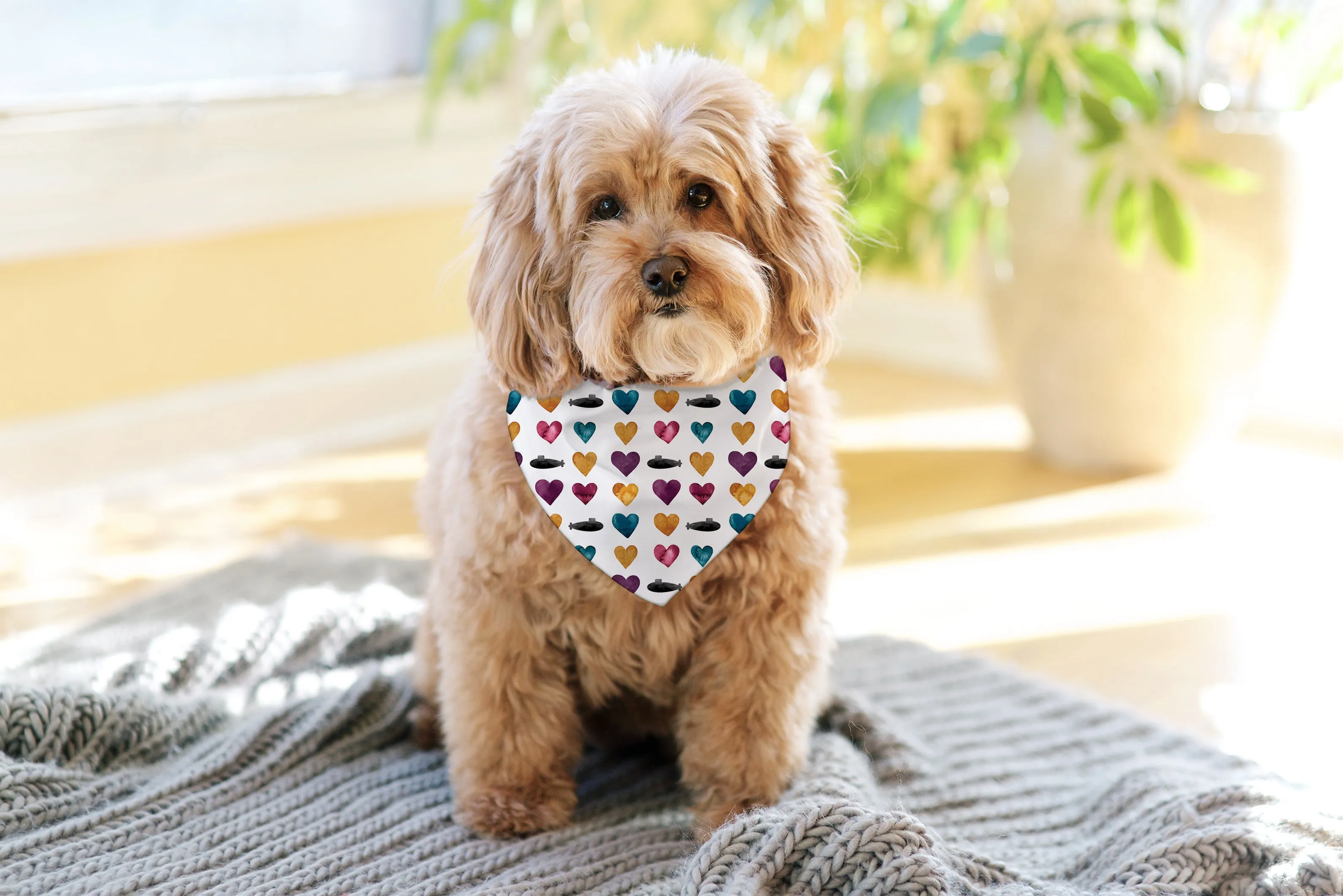 SUBMARINE AND HEARTS PET BANDANA
