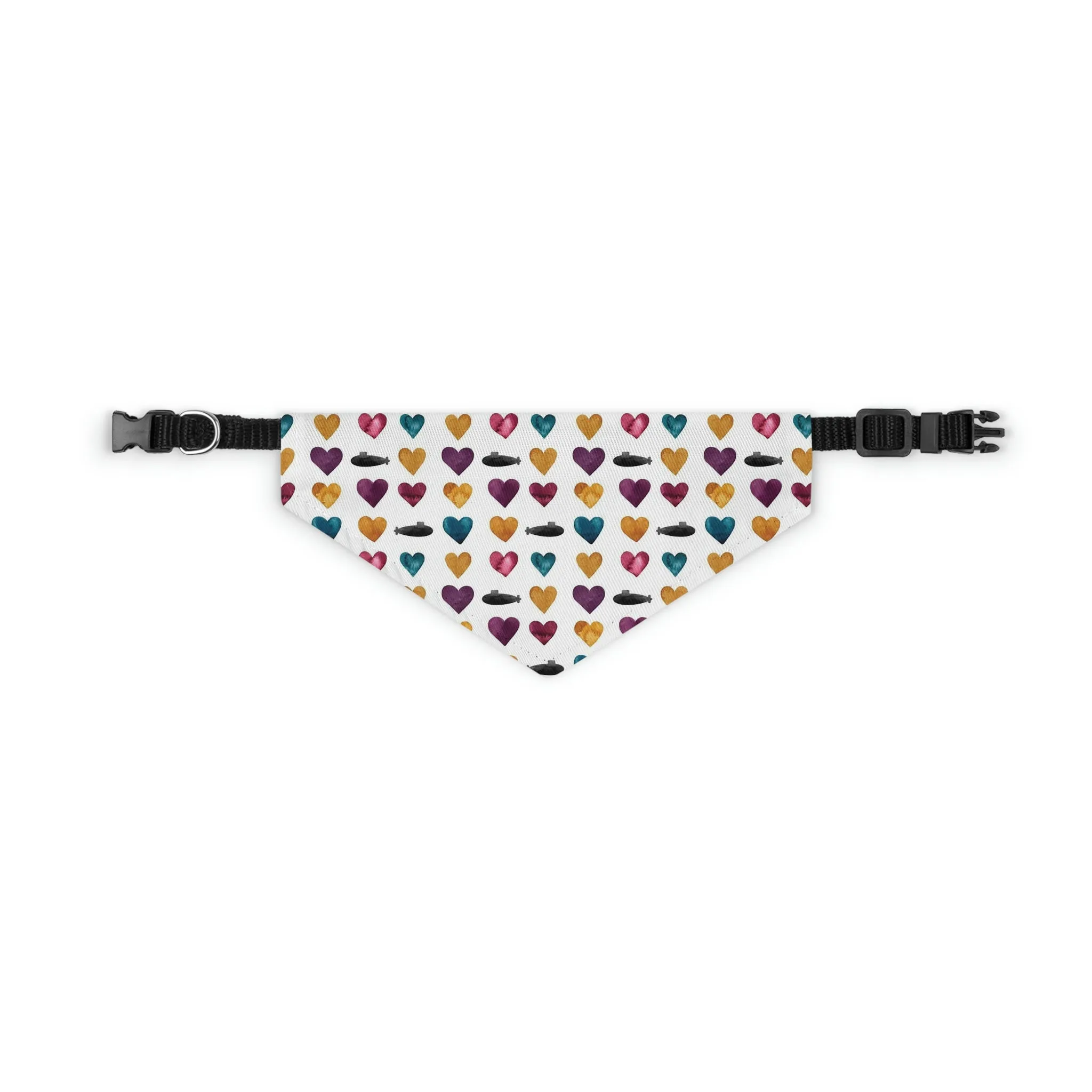 SUBMARINE AND HEARTS PET BANDANA